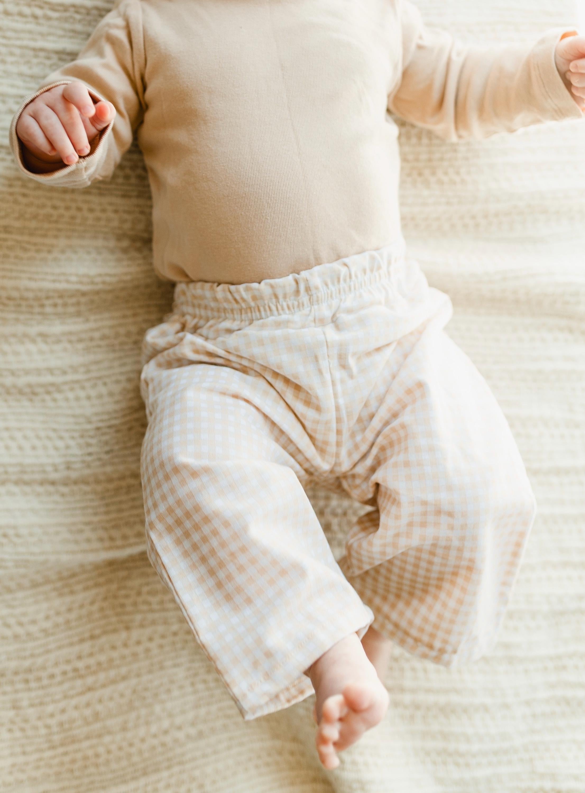 Soft Cotton Baby Pants | Neutral Minimalist Toddler Trousers (Handmade)