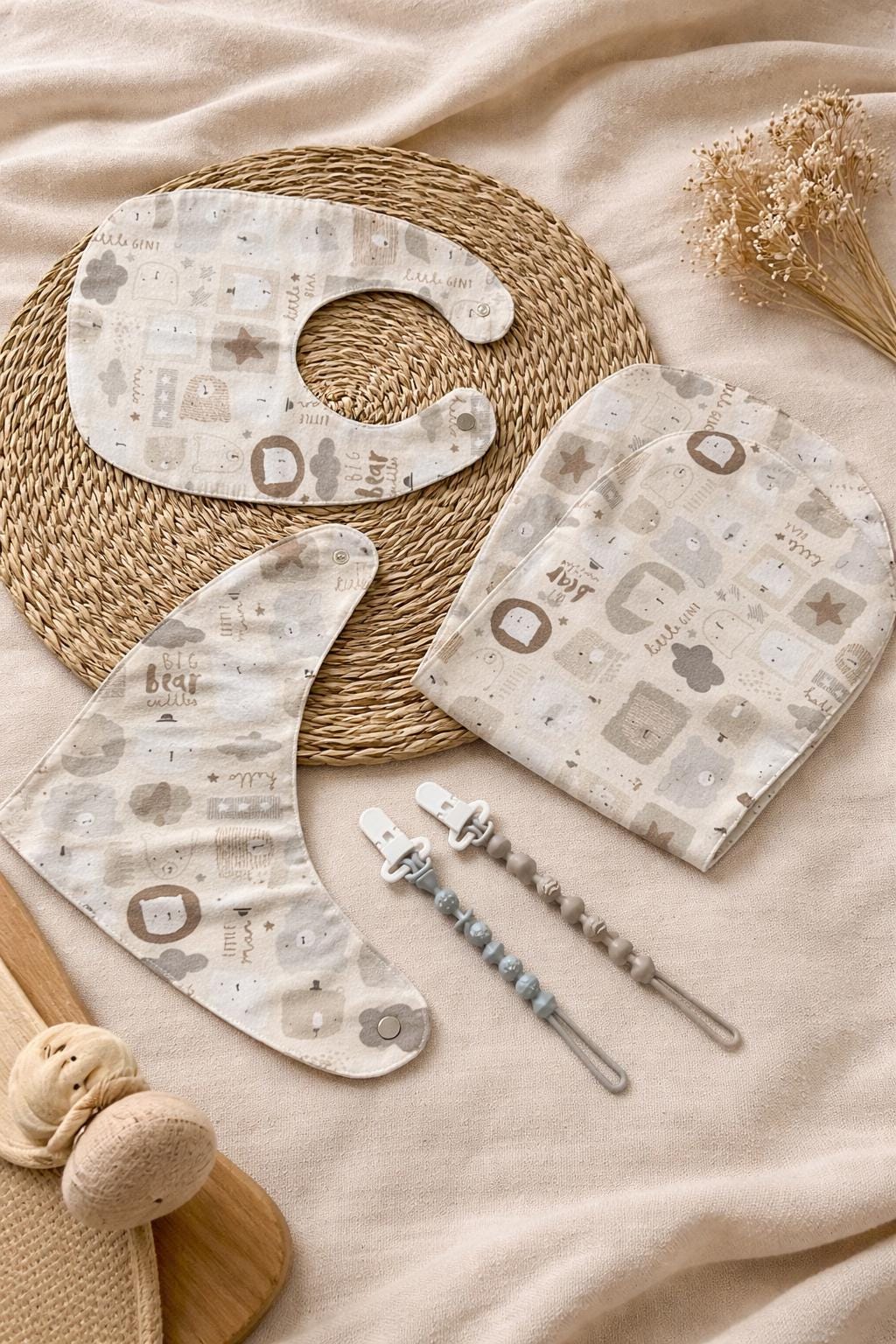 Baby Bib and Burp Cloth Set
